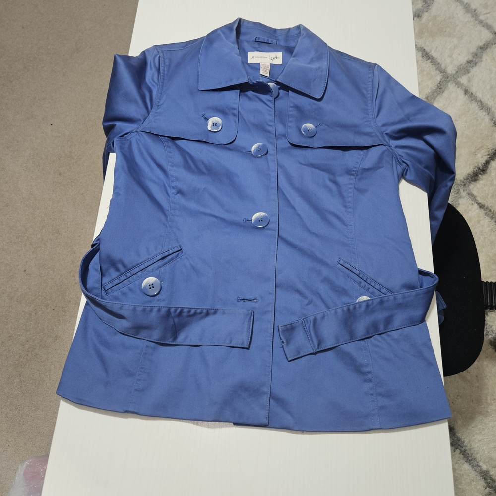 JM Collection Kids Trench Coat Set in Blue